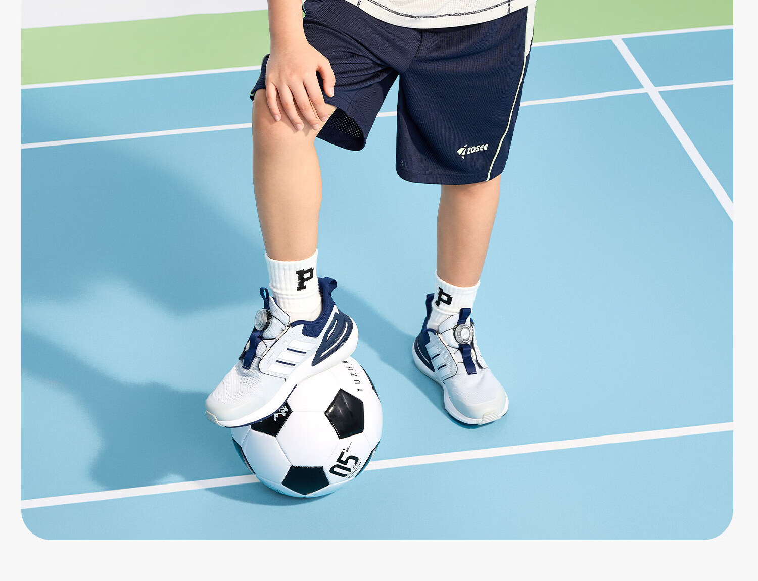 Zuo Xi Boys Short Sleeve Set 2026 Summer Kids Sports Jersey Original Yarn Quick-Dry Mesh Breathable White 130 24